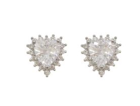 Tipperary Crystal Silver Heart Shape Earrings